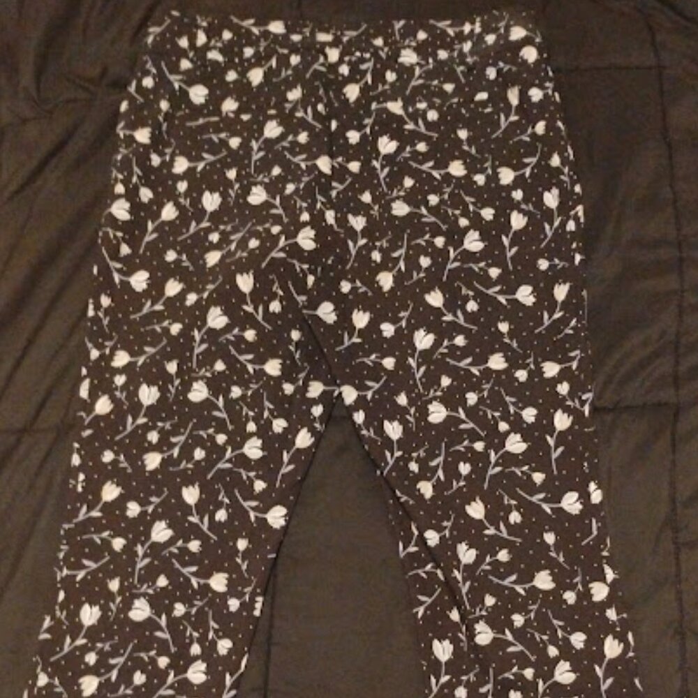 Jules & Leopold Women's Black Floral Pull-On Pants in Size M